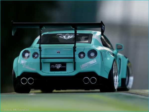 1:18 Nissan GTR35 2.0 LB Work - Mintgreen - Echtalu-PVC-Felgen in OVP